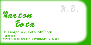 marton bota business card